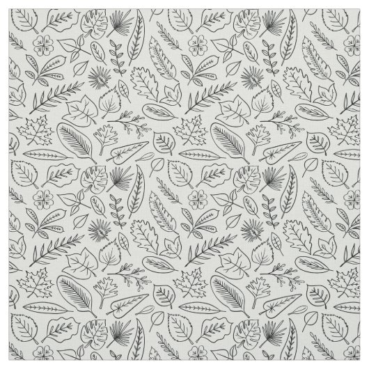 Herbstlaub Line Art Pattern - Niedlich Minimal ein Stoff (Muster)