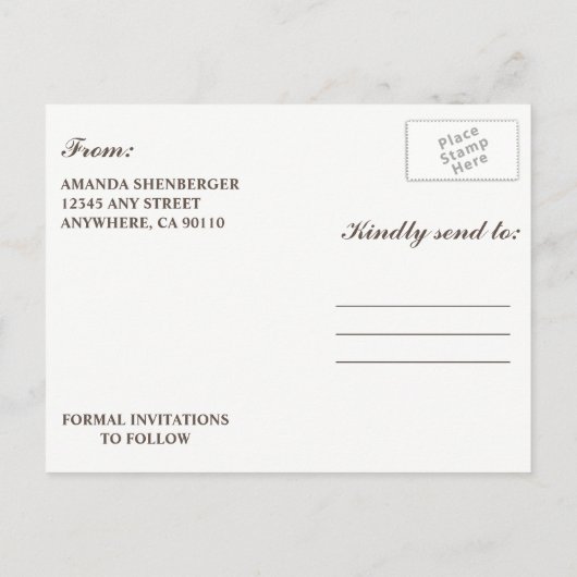 Herbstlaub Mason Jar Rustic Speichern Sie die Datu Ankündigungspostkarte (Rückseite)