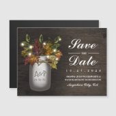 Herbstlaub Mason Jar Speichern Sie die Datumsmagne Magneteinladung (Vorne/Hinten)