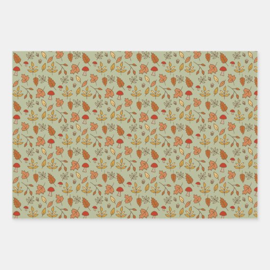 Herbstlaub Mehrfarbigkeit Geschenkpapier Set (Vorderseite 3)