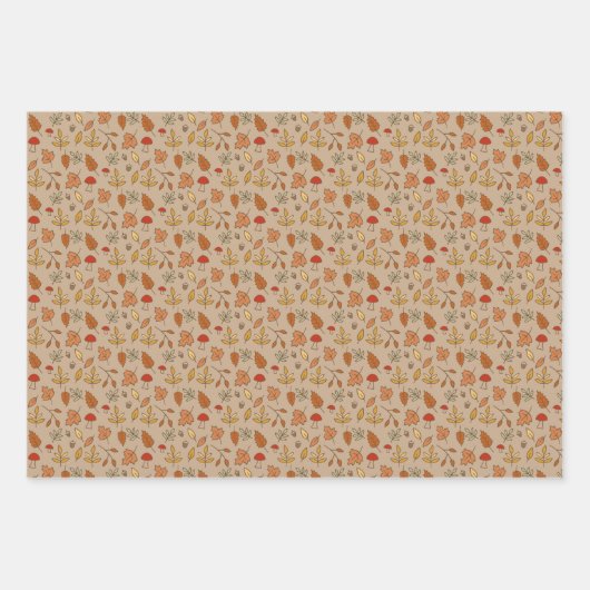 Herbstlaub Mehrfarbigkeit Geschenkpapier Set (Vorderseite)