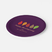 Herbstlaub Minimaler Erntedank Personalisiert Pappteller (Schrägansicht)