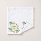 Herbstlaub mit benutzerdefinierbarem Text Badhandtuch Set (Waschlappen)