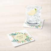 Herbstlaub mit benutzerdefinierbarem Text Rechteckiger Pappuntersetzer (Vor Ort)