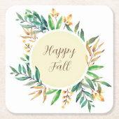 Herbstlaub mit benutzerdefinierbarem Text Rechteckiger Pappuntersetzer (Vorderseite)