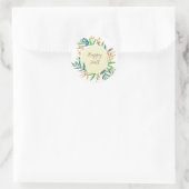 Herbstlaub mit benutzerdefinierbarem Text Runder Aufkleber (Tasche)