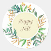 Herbstlaub mit benutzerdefinierbarem Text Runder Aufkleber (Vorderseite)