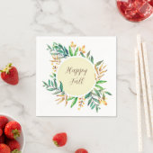 Herbstlaub mit benutzerdefinierbarem Text Serviette (Beispiel)