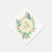 Herbstlaub mit benutzerdefinierbarem Text Serviette (Ecke)