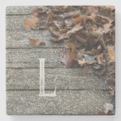 Herbstlaub mit Schnee iPhone / iPad Gehäuse Steinuntersetzer (Vorderseite)