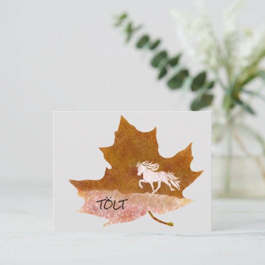 Herbstlaub mit Tölt Postkarte (Stehend Vorderseite)