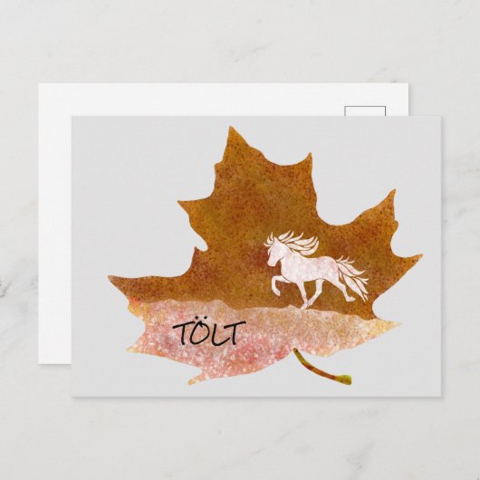 Herbstlaub mit Tölt Postkarte (Vorne/Hinten)