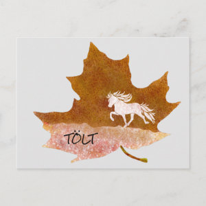 Herbstlaub mit Tölt Postkarte