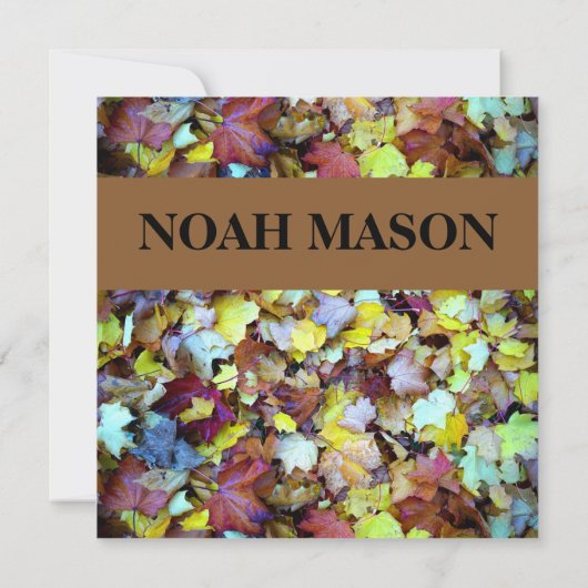 Herbstlaub Mitzvah Einladung (Rückseite)