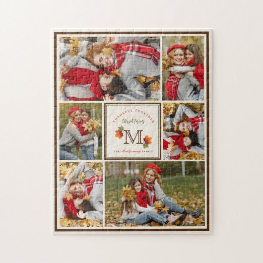 Herbstlaub Monogram 6 Foto Erntedank Puzzle (Vertikal)