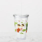 Herbstlaub Monogram Custom Acryltrinkbecher (Rechts)