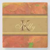 Herbstlaub Monogram Untersetzer (Vorderseite)