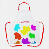 Herbstlaub Multicolor Herbstname Erntedank Schürze (Vorderseite)