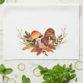 Herbstlaub Mushrooms Retro Geschirrtuch (Gefaltet)