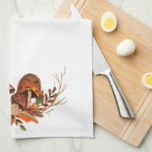Herbstlaub Mushrooms Retro Geschirrtuch (Viertel Falte)