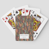 Herbstlaub Muster Gastgeschenk Hochzeit Spielkarten (Rückseite)