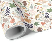 Herbstlaub Muster Geschenkpapier (Rolleneckpunkt)