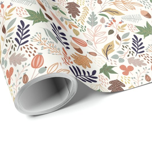 Herbstlaub Muster Geschenkpapier (Rolleneckpunkt)