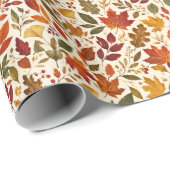 Herbstlaub-Muster Geschenkpapier (Rolleneckpunkt)