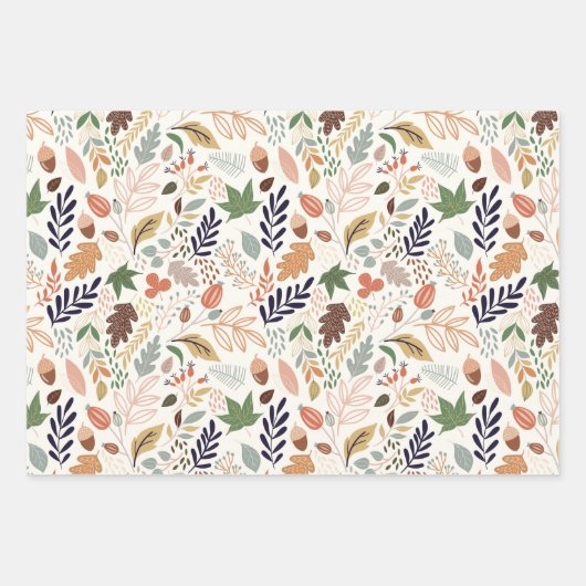 Herbstlaub Muster Geschenkpapier Set (Vorderseite 2)