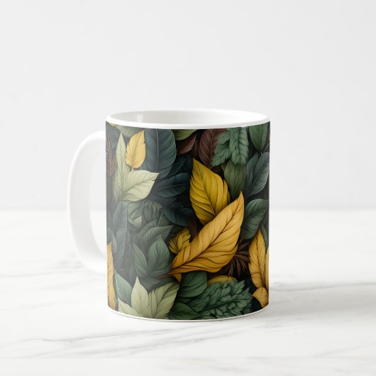 Herbstlaub Muster Kaffeetasse (Vorderseite Links)