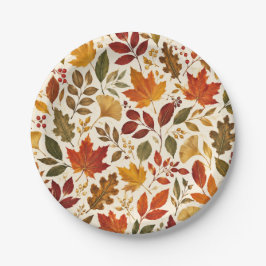 Herbstlaub-Muster Pappteller
