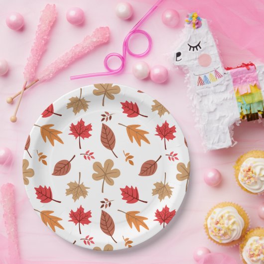 Herbstlaub Muster Pappteller (Party)