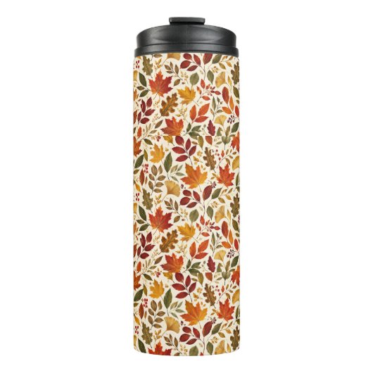 Herbstlaub-Muster Thermosbecher (Vorderseite)