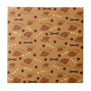 Herbstlaub-Muster verbranntes Orange Fliese