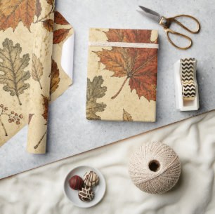 Herbstlaub-Muster – Vintage Herbst Botanik  Geschenkpapier