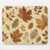 Herbstlaub-Muster – Vintage Herbst Botanik Mousepad (Vorne)