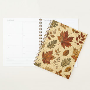 Herbstlaub-Muster – Vintage Herbst Botanik Planer