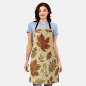Herbstlaub-Muster – Vintage Herbst Botanik Schürze (Getragen)