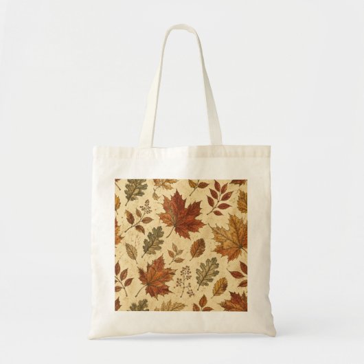 Herbstlaub-Muster – Vintage Herbst Botanik  Tragetasche (Vorne)