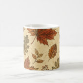 Herbstlaub-Muster – Vintage Herbstbotanik Kaffeetasse (Mittel)