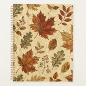 Herbstlaub-Muster – Vintage Herbstbotanik Planer (Vorderseite)