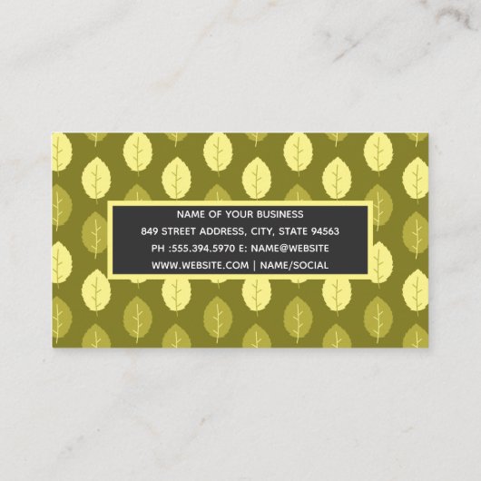 Herbstlaub Muster Visitenkarte (Rückseite)