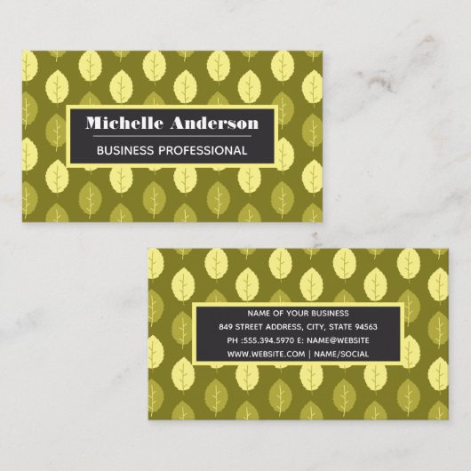 Herbstlaub Muster Visitenkarte (Vorne/Hinten)