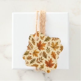 Herbstlaub-Muster | Wasserfarben Herbstlaub  Geschenkanhänger