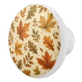 Herbstlaub-Muster | Wasserfarben Herbstlaub  Keramikknauf