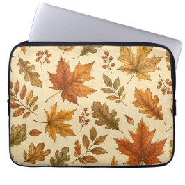Herbstlaub-Muster | Wasserfarben Herbstlaub  Laptopschutzhülle