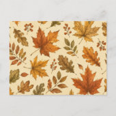 Herbstlaub-Muster | Wasserfarben Herbstlaub  Postkarte (Vorderseite)