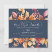 Herbstlaub | Navy Blue Lässig Square Wedding Einladung (Vorderseite)