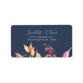Herbstlaub | Navy Blue UAWG Address Labels Adressaufkleber (Vorne)