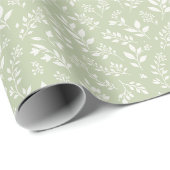 Herbstlaub Neutral - Sanftes Oliv Geschenkpapier (Rolleneckpunkt)